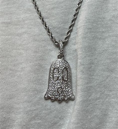 guccighost charm necklace